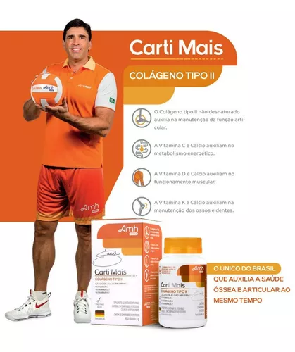 Carti Mais Colágeno Tipo 2 + Cálcio + Vitaminas Da Amh Farma