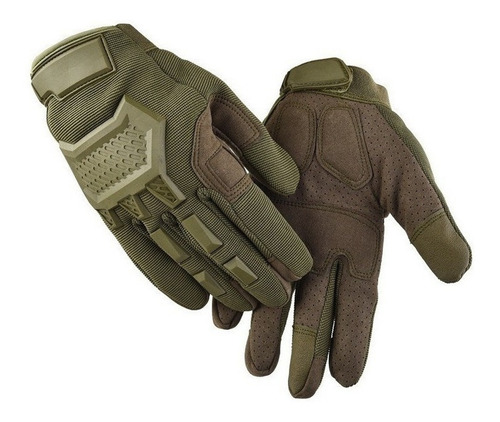 Pantalla táctil retro Glova para hombre, moto, color verde militar, talla M