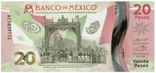 Nuevo Billete 20 Pesos Independencia Fam G Serie A ! 