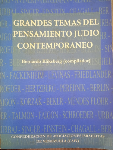 Grandes Temas Del Pensamiento Judío Contemporáneo Kliksberg