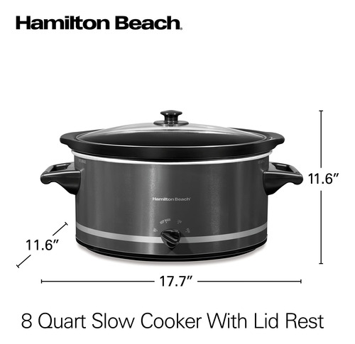 Fogão Lento Hamilton Beach 8l Com 3 Configurações De Cozimen