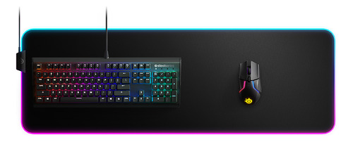 Mouse Pad Gamer Steelseries Qck Prism Cloth Rgb Xxl Preto