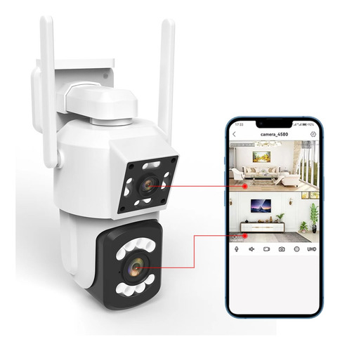 Cámara De Seguridad 4mpx Wifi Ip Exterior Alarma Cámaras Dua