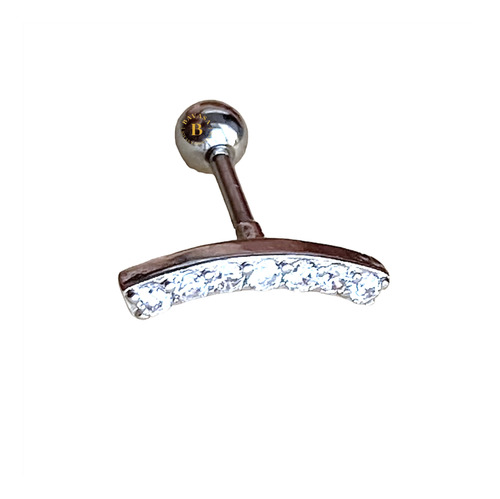 Piercing Hélix Curvo 5 Strass Bolita Acero Quirúrgico Bavasa