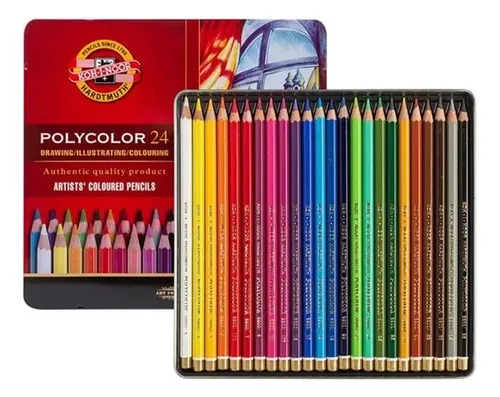 Lapices Dibujo Profesional Kohinoor Polycolor 3824 X 24 Lata