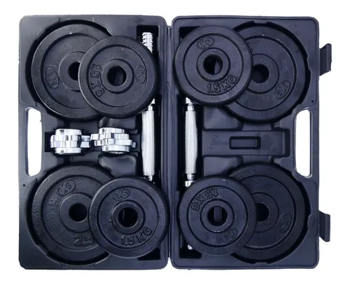 Set Pesas Kit Mancuernas Discos Barras K6 20kg 44lb Estuche