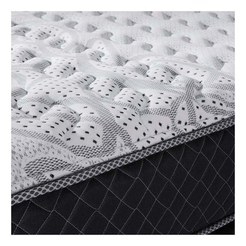 Imagen 3 de 3 de Sommier Cannon Resortes Doral Súper queen de 200cmx160cm negro y blanco con base dividida