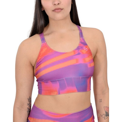 Top Sonder C/ Faja Ancha Lycra De Seda Estampada