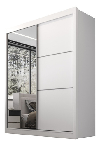 Guarda Roupa Casal 2 Portas 3 Gavetas Com Espelho 100% Mdf