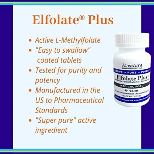 Elfolate Plus 3mg L-metilfolato Suplemento Médico 30 Tab