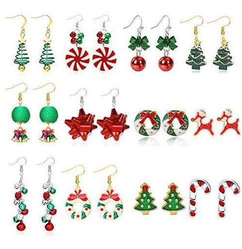 Set Aretes Navidad 9/12 Pares