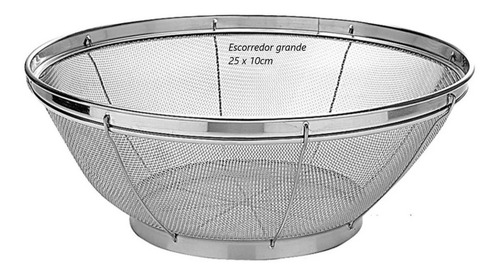 Imagem 1 de 6 de Escorredor Multiuso Em Inox Grande Arroz Macarrão Peneira