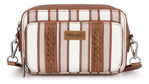 Cartera Deportiva Wrangler Cowgirl B Importada Original Marrón Rayas