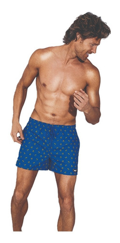 Short De Baño Hombre Estampado Con Bolsillos Malla Xy 