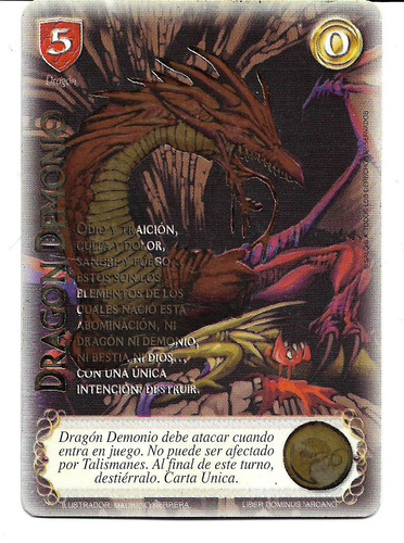 Carta Mitos Y Leyendas - Dragon Demonio