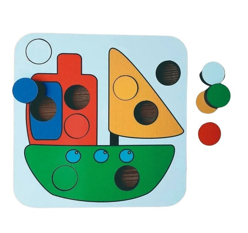 Juego Didáctico Asociación De Color En Madera