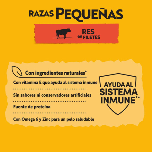 Imagen 4 de 8 de Alimento Pedigree En Salsa Razas Pequeñas para perro adulto de raza pequeña sabor carne en sobre de 100g