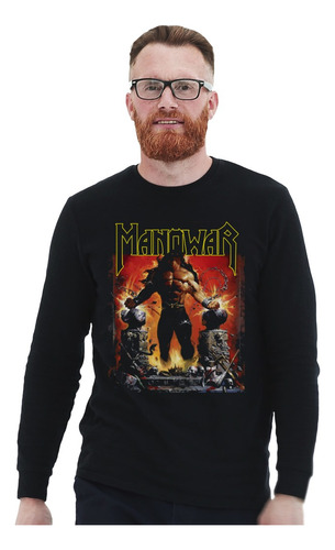 Polera Ml Manowar Poster Warrior Metal Impresión Directa