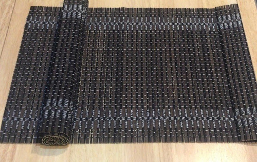 Set 4 Individuales Bamboo Negro Color Marrón Oscuro Indbb