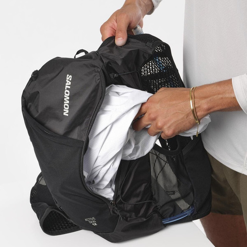 Mochila Hidratação Salomon Active Skin 12 Reservatório 1,5l Cor Preto