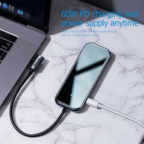 Hub Usb Tipo C Pd Adaptador Lector Sd Tf Usb3.0 4k Hdmi