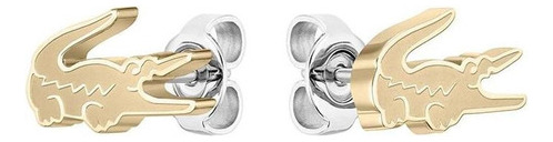 Aretes Lacoste Crocodile Mujer Acero Inoxidable 2040052 Bicolor