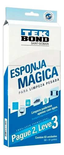 Esponja Magica Para Limpeza Tekbond Remove Manchas E Riscos