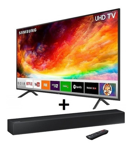 Tv Led Samsung 50'' 4k Smart Tv 50nu7100 + Soundbar Hw-n300