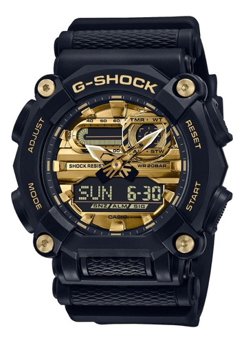 Reloj Casio G-shock Ga-900 Para Caballero Color de la correa Negro Color del bisel Negro Color del fondo Negro