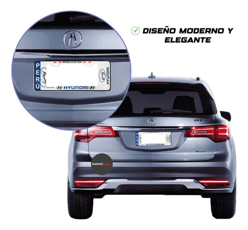 Portaplaca Estilo Europeo Universal Hyundai 2pcs
