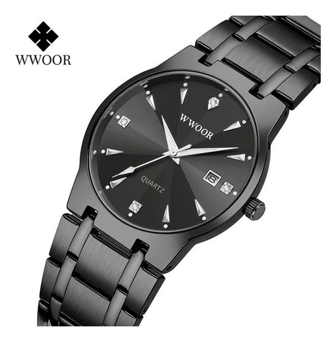 Relojes De Cuarzo Con Diamantes Wwood Calendar Para Hombre