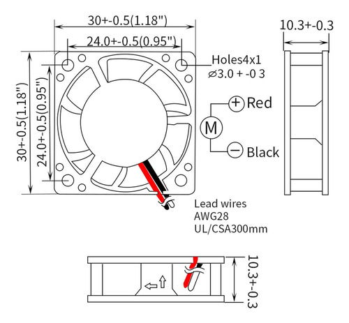 // 2 Peças 12v Dc Sem Escova De Resfriamento Fan 30x30x10mm