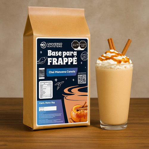 Base Polvo Frappé Chai Manzana Canela, 1kg Universo Cafetero