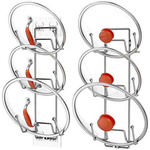 Vzino 2 Pack Pot Lid Organizer Rack For Cabinet Scrwy