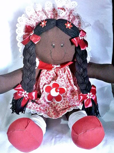 Boneca de pano negra 30 cm