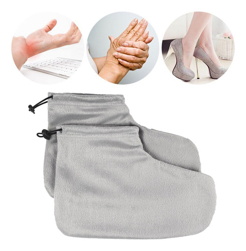 1 Par De Guantes De Cera De Parafina Para Manos Y Pies Gris