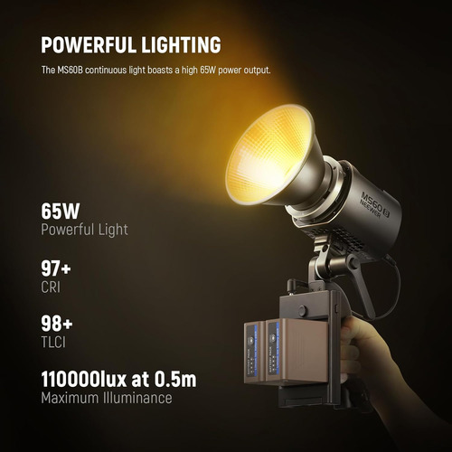 Luz Led Cob De 65 W Con Kit Batería Y 2 Baterías Np-f970 De