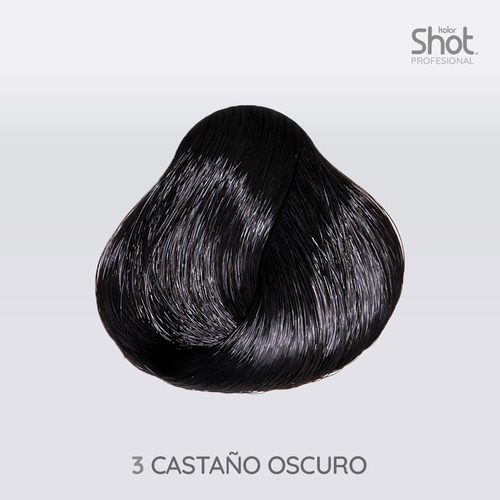  Tinte Cabello Kolor Shot Castaños Kit 2 Pzas  + 2 Peroxidos Tono 3 CASTAÑO OSCURO