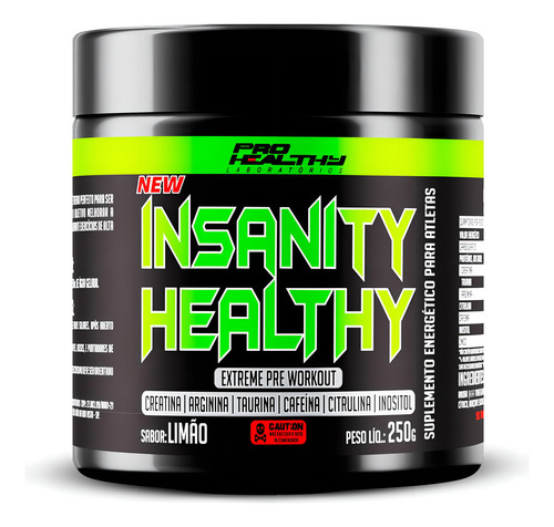 Extra fuerte para antes del entrenamiento, Insanity Healthy, 250 g, sabor a limón Pro Healthy