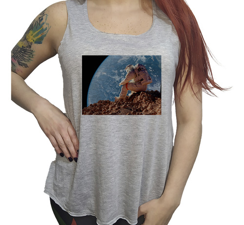 Musculosa Dama Astronauta Universo Estrellas Planetas N2