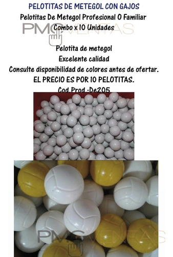 Imagen 5 de 7 de Pelotitas De Metegol Profesional Familiar Combo X 10 Unidade