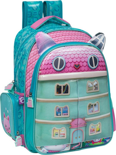 Mochila Gabbys Doll House Kinder Backpack Gb501k Color Rosa Diseño De La Tela Liso