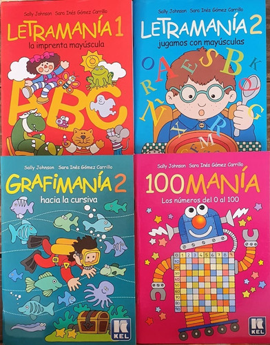 4 Libros Letramania 1 Y 2 Grafimania 2 Y 100mania Kel