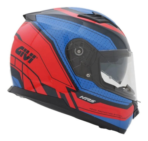 Capacete Moto Givi 50.5 Soul C/ Óculos -vermelho Azul @# Cor Vermelho/Azul Tamanho do capacete 57-58 M