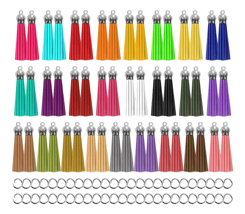 50 Unids De 1,5 Pulgadas Llavero De Material Cuero Borlas