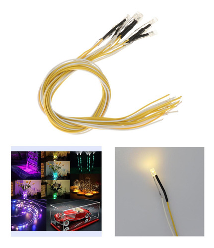 Mini Diodos Emisores De Luces Led Precableadas De 3mm, 40