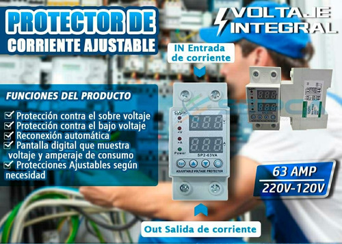 Protector Voltage Integral 63amp 120v