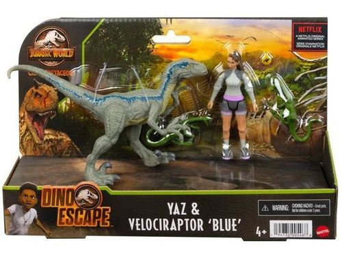 Jurassic World - Yaz & Velociraptor Blue- Dino Escape-mattel