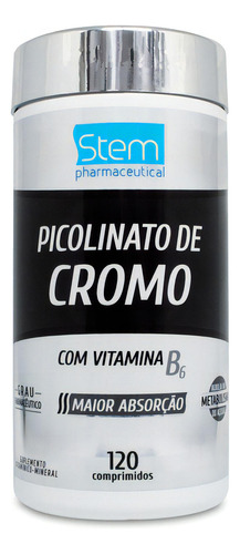 Picolinato De Cromo Com Vitamina B6 Stem 120 Comprimidos Sabor Não Se Aplica