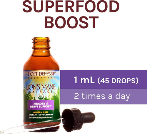 Host Defense Extracto Melena De León Claridad Mental 2oz
